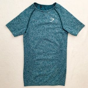 GYMSHARK Teal Vital Seamless Short Sleeve